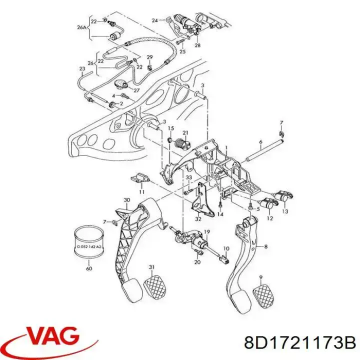  Revestimiento de pedal, pedal de freno para Seat Exeo 3R5