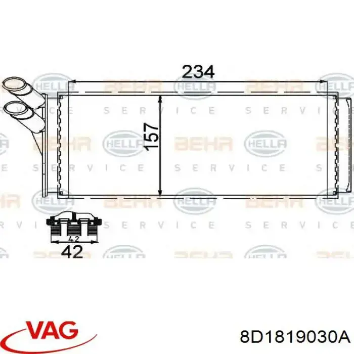 8D1819030A VAG radiador de calefacción