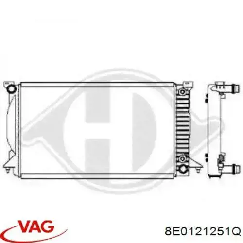 8E0121251Q VAG radiador refrigeración del motor