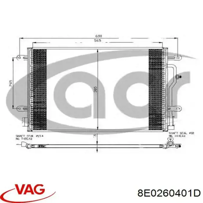 8E0260401D VAG condensador aire acondicionado