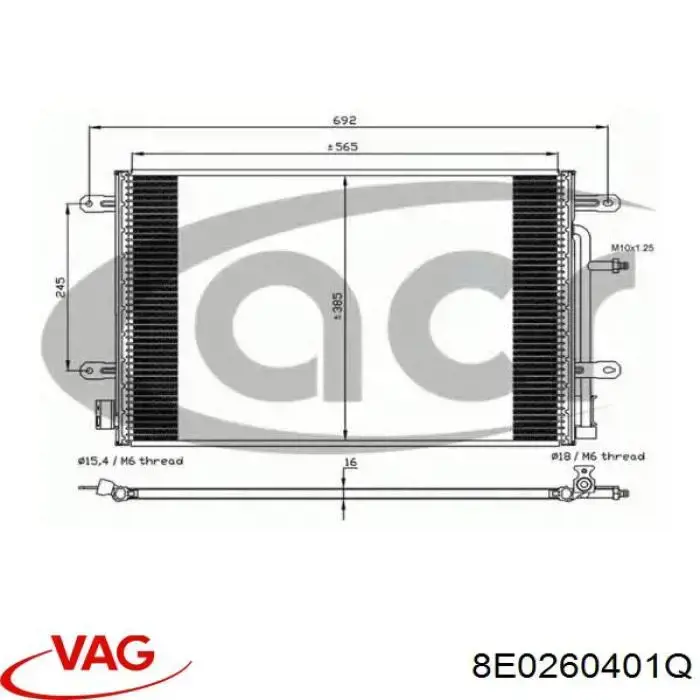 8E0260401Q VAG condensador aire acondicionado