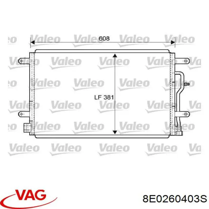 8E0260403S VAG condensador aire acondicionado