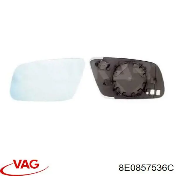 8E0857536C VAG cristal de espejo retrovisor exterior derecho