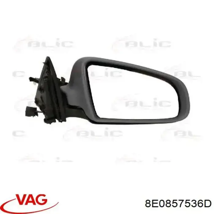 8E0857536D VAG cristal de espejo retrovisor exterior derecho