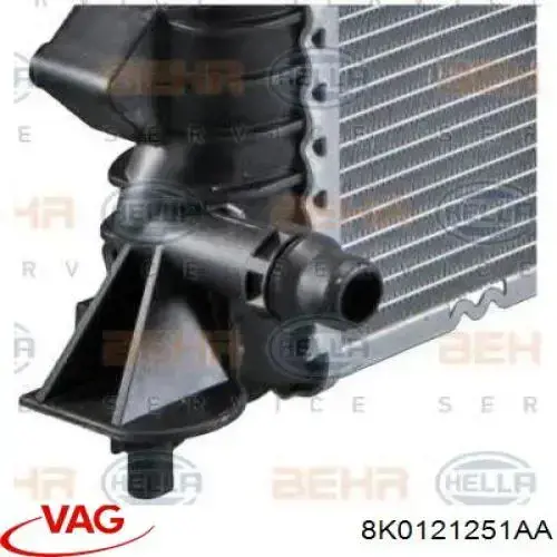 8K0121251AA VAG radiador refrigeración del motor