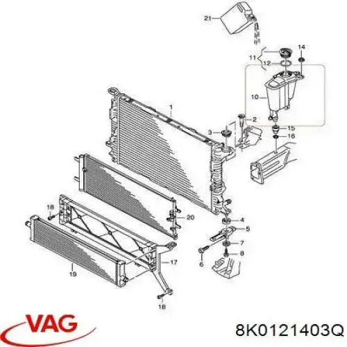 8K0121403Q VAG botella de refrigeración