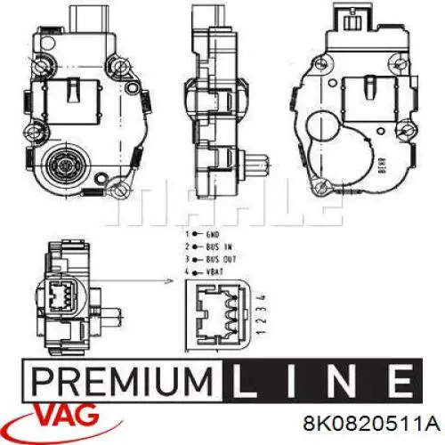 8K0820511A VAG elemento de reglaje valvula mezcladora actuador de compuerta