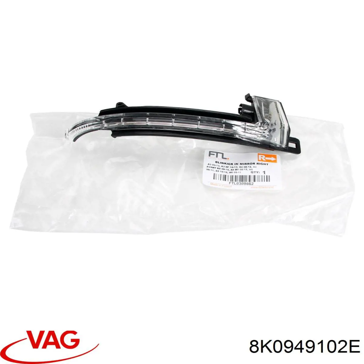 8K0949102E VAG luz intermitente de retrovisor exterior derecho