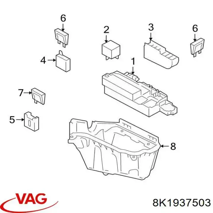 8K1937503 VAG caja de fusibles