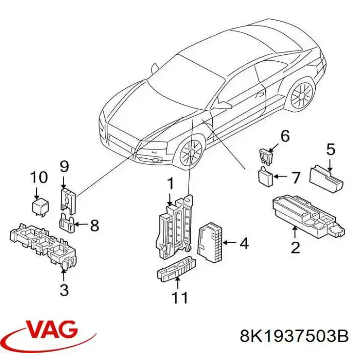  Caja de fusibles para Audi A4 8K2