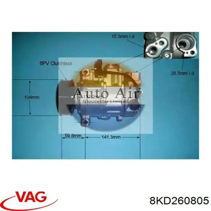 8KD260805 VAG compresor de aire acondicionado