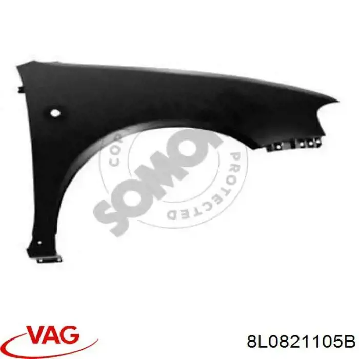  Guardabarros delantero izquierdo para Audi A3 8L1