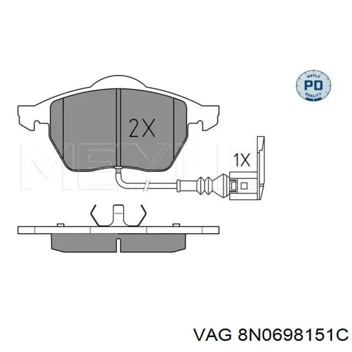 8N0698151C VAG pastillas de freno delanteras