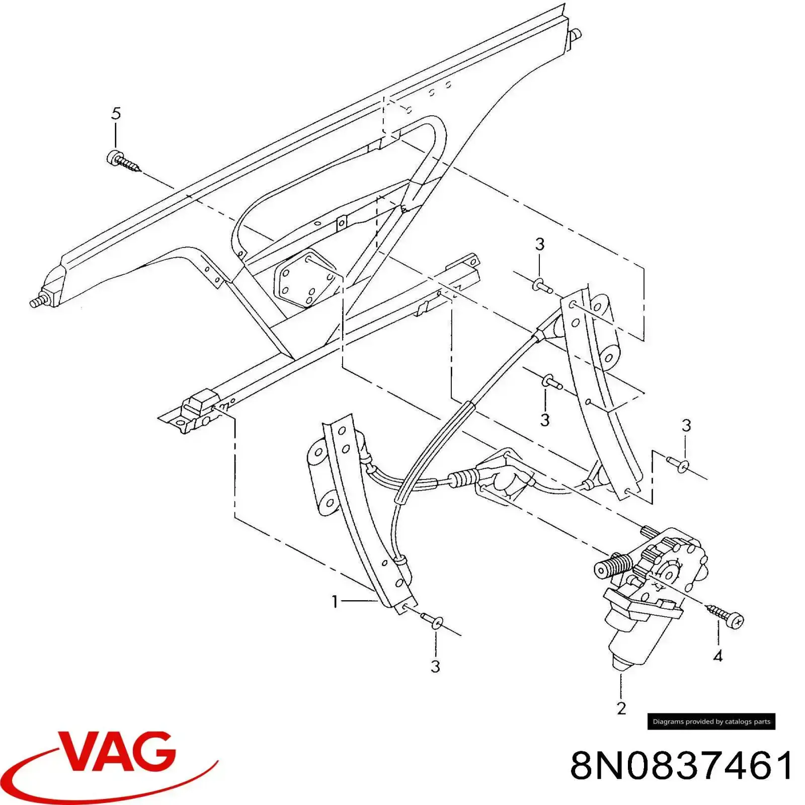  Mecanismo de elevalunas, puerta delantera izquierda para Audi TT 8N3