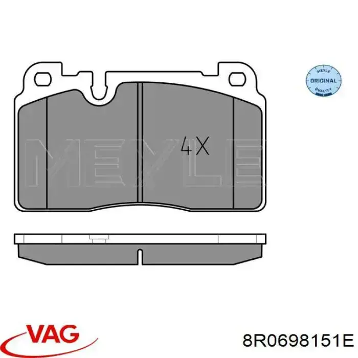 8R0698151E VAG pastillas de freno delanteras