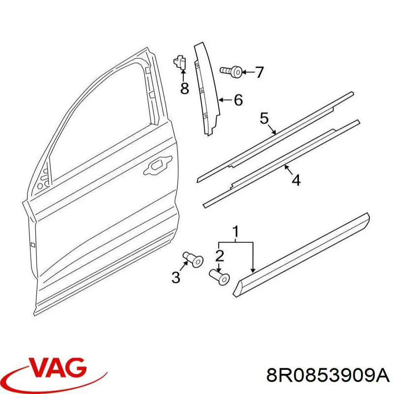  Clips de fijación, faldilla guardabarro para Audi Q5 8RB