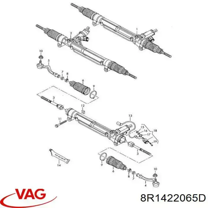 AU9249R AGR cremallera de dirección