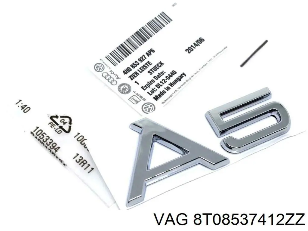 8T08537412ZZ VAG emblema de tapa de maletero