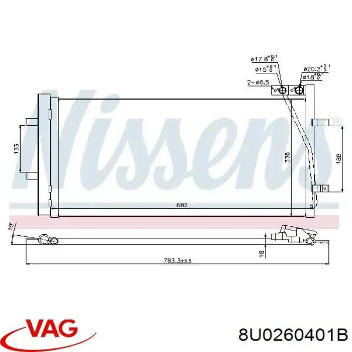 8U0260401B VAG condensador aire acondicionado