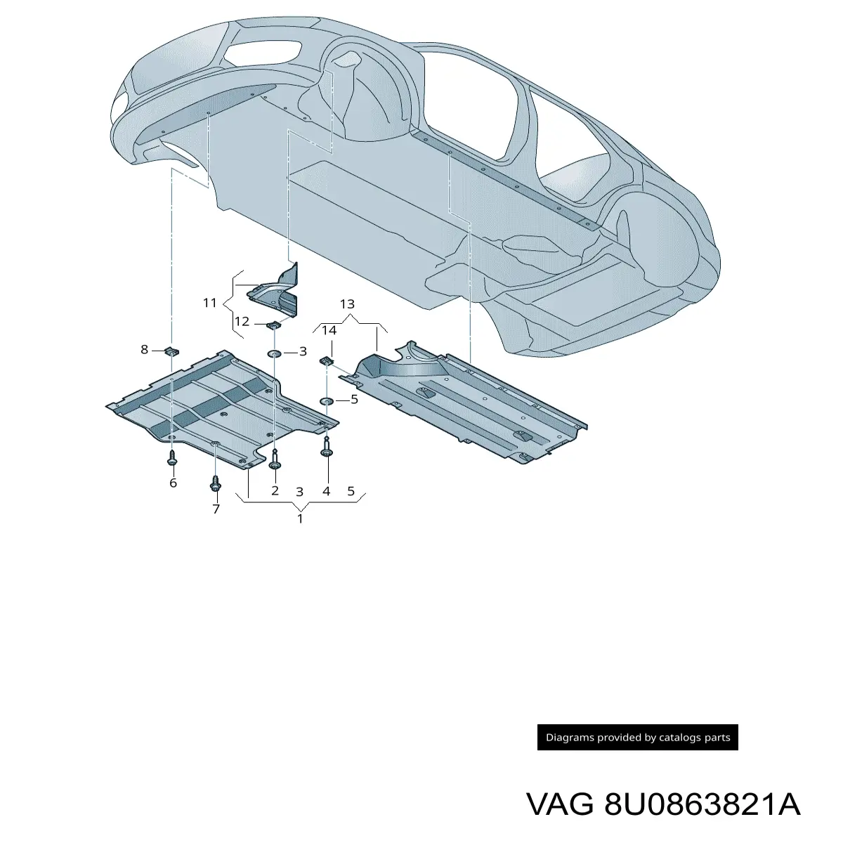  Protección motor /empotramiento para Audi Q3 8UB, 8UG