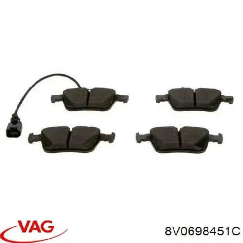 8V0698451C VAG pastillas de freno traseras