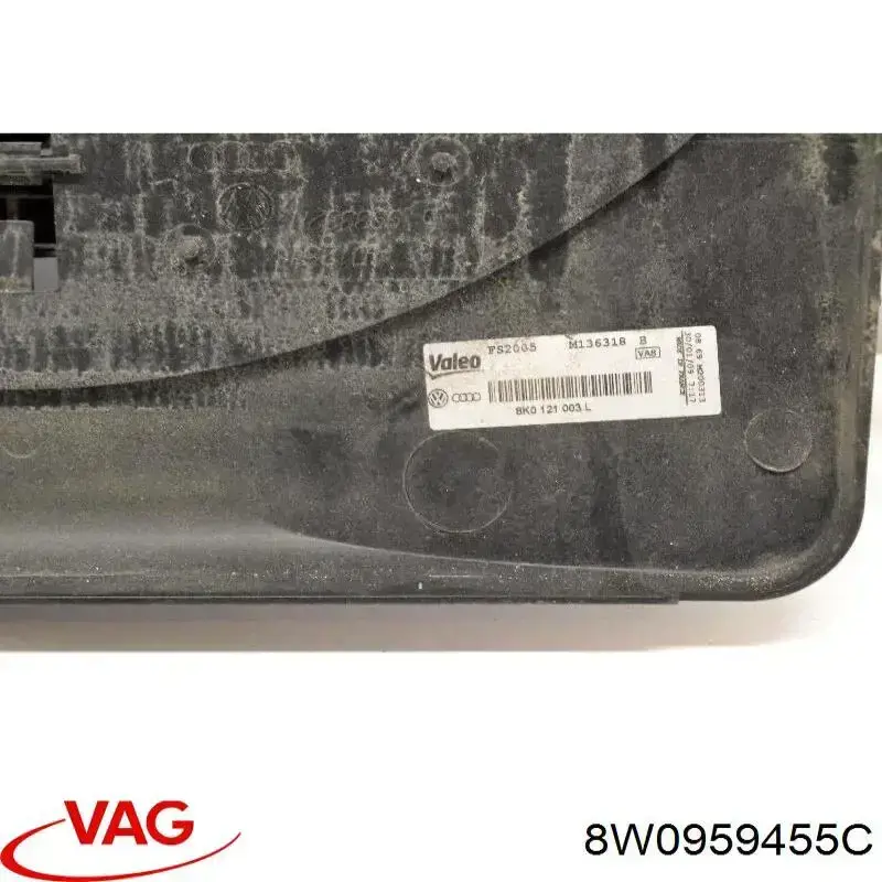 8W0959455C VAG difusor de radiador, ventilador de refrigeración, condensador del aire acondicionado, completo con motor y rodete