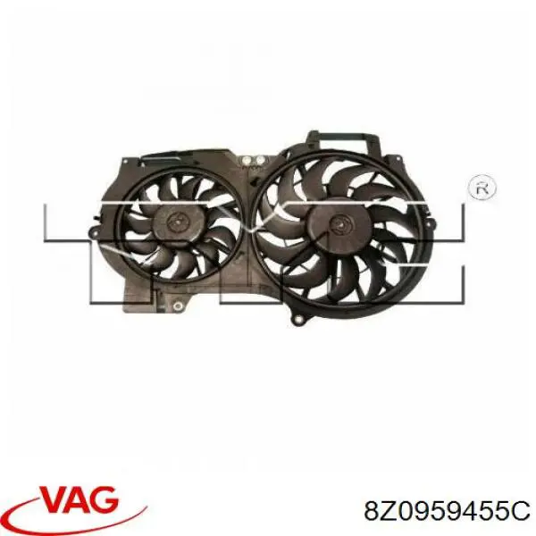 8Z0959455C VAG ventilador (rodete +motor refrigeración del motor con electromotor completo)