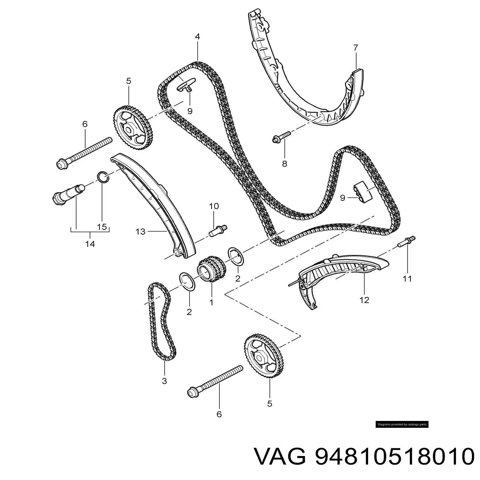  Tensor, cadena de distribución para Porsche Cayenne 955