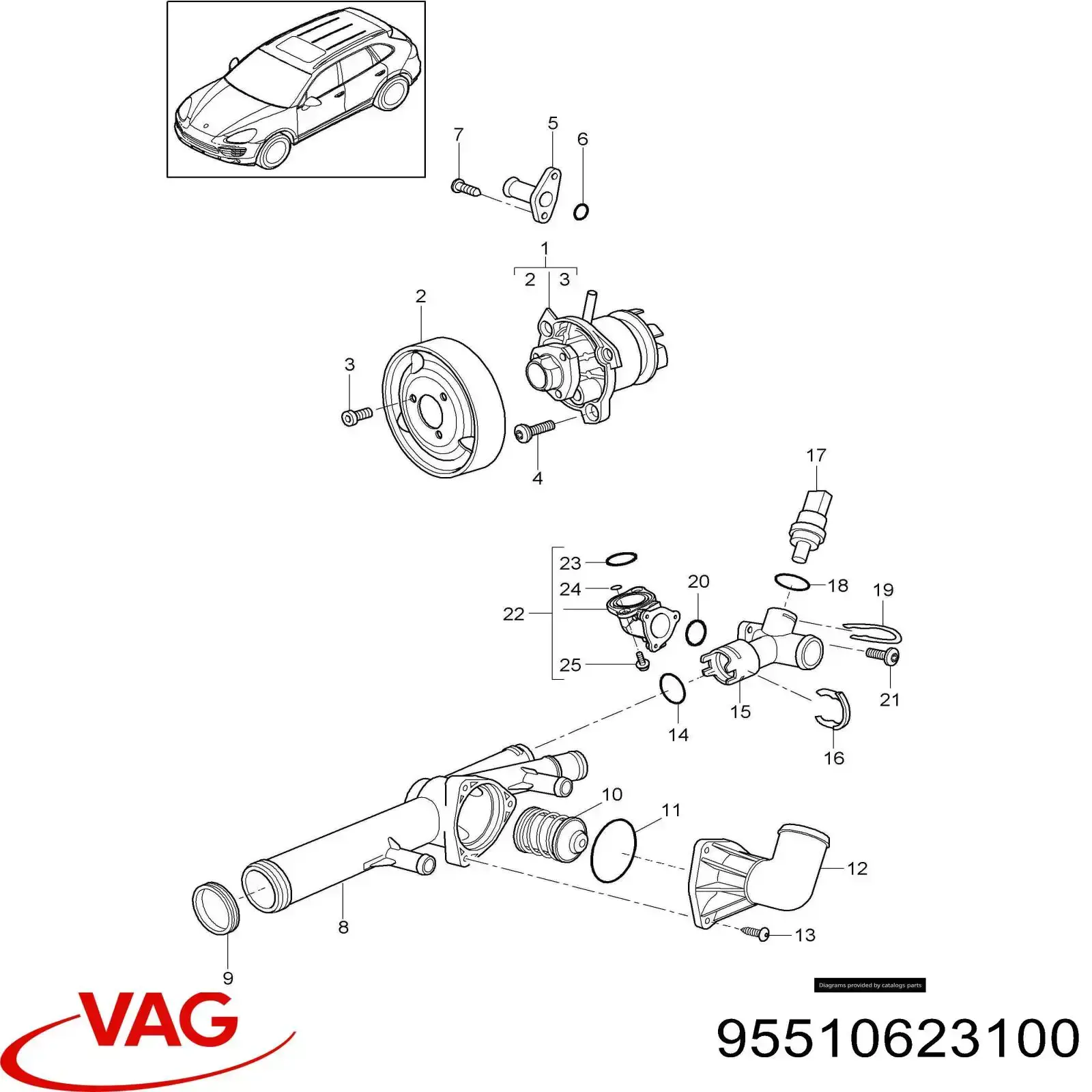 95510623100 VAG caja del termostato