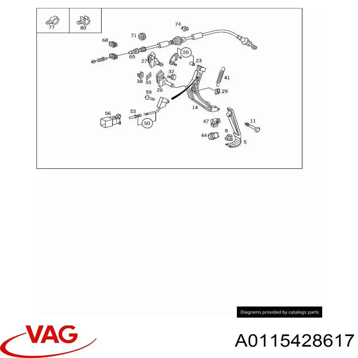 A0115428617 VAG sensor de posicion del pedal del acelerador