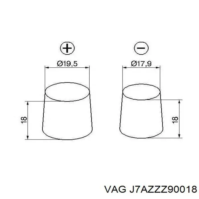 J7AZZZ90018 VAG batería de arranque