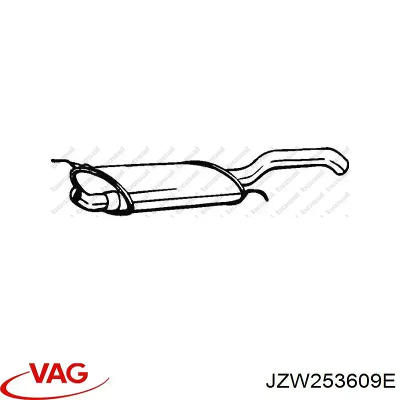 JZW253609E VAG silenciador posterior