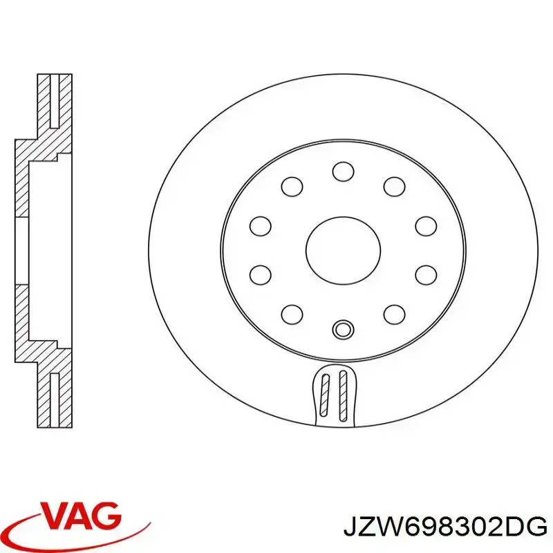 JZW698302DG VAG freno de disco delantero