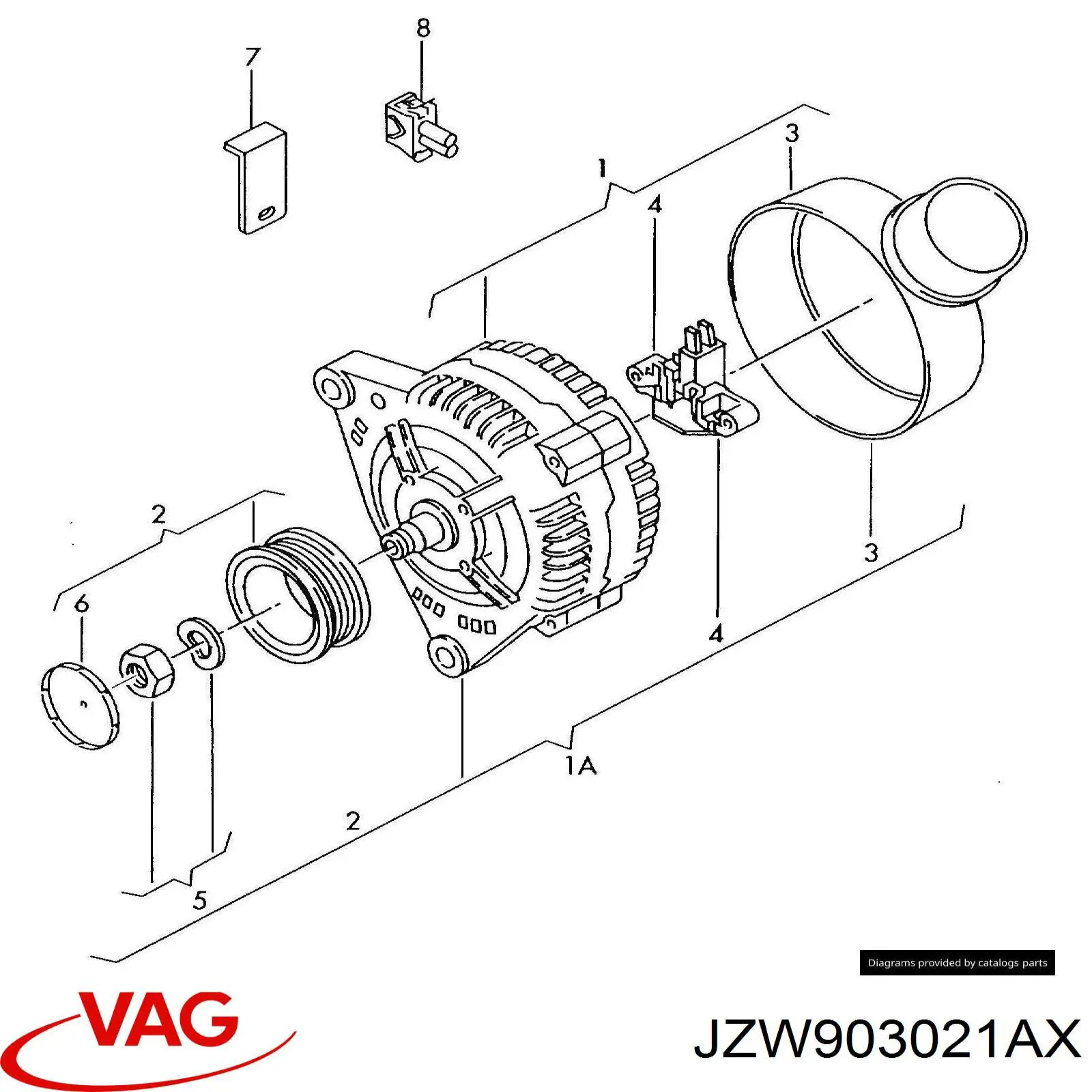 JZW903021AX VAG alternador