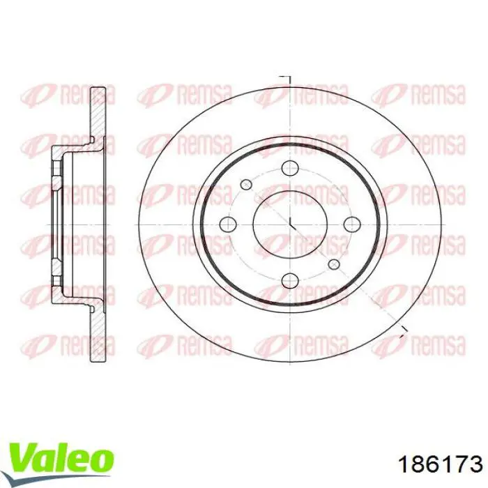 186173 VALEO freno de disco delantero