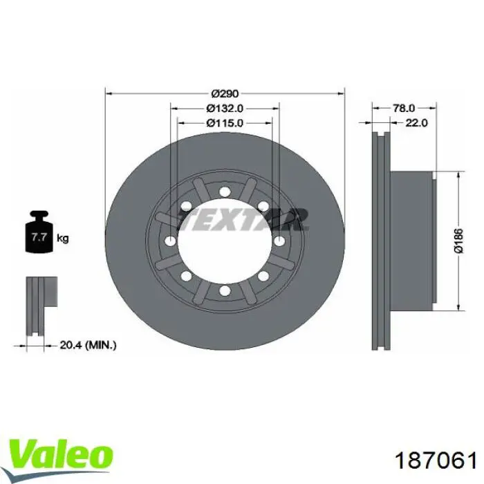 187061 VALEO disco de freno trasero