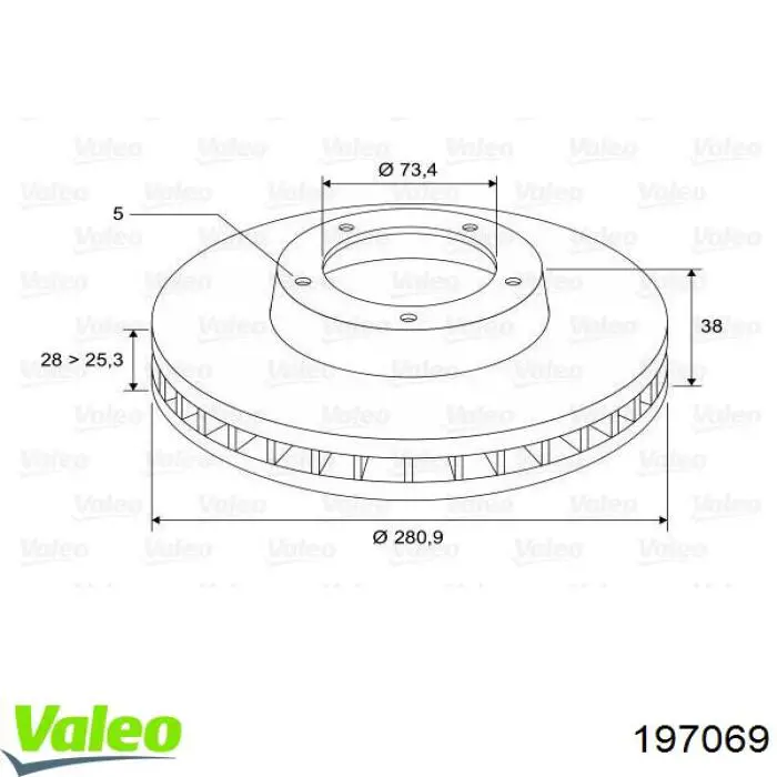 197069 VALEO freno de disco delantero