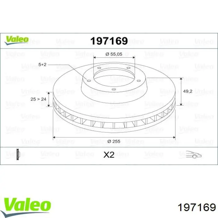 197169 VALEO freno de disco delantero