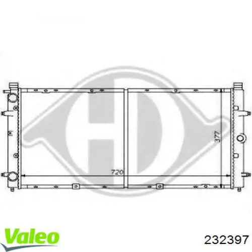 232397 VALEO radiador refrigeración del motor