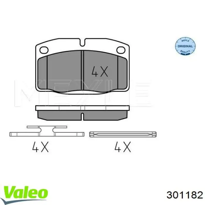 301182 VALEO pastillas de freno delanteras