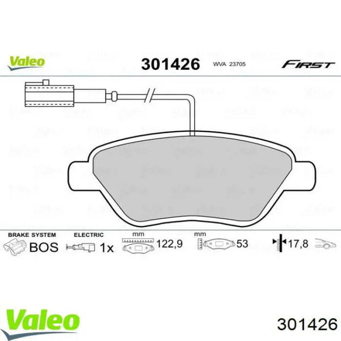 301426 VALEO pastillas de freno delanteras