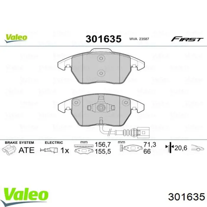 301635 VALEO pastillas de freno delanteras