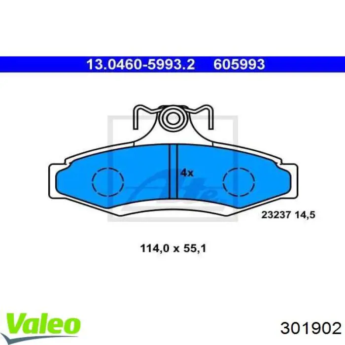 301902 VALEO pastillas de freno traseras