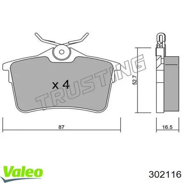 302116 VALEO pastillas de freno traseras