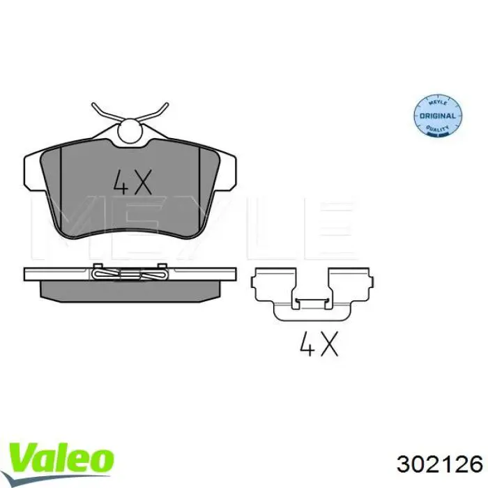 302126 VALEO pastillas de freno traseras