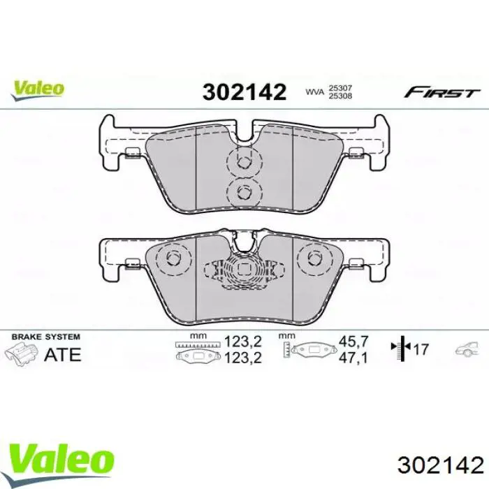 302142 VALEO pastillas de freno traseras