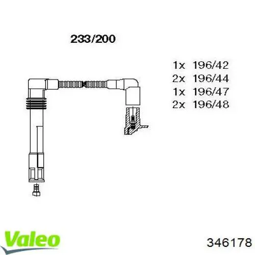 346178 VALEO juego de cables de encendido