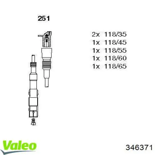 346371 VALEO juego de cables de encendido