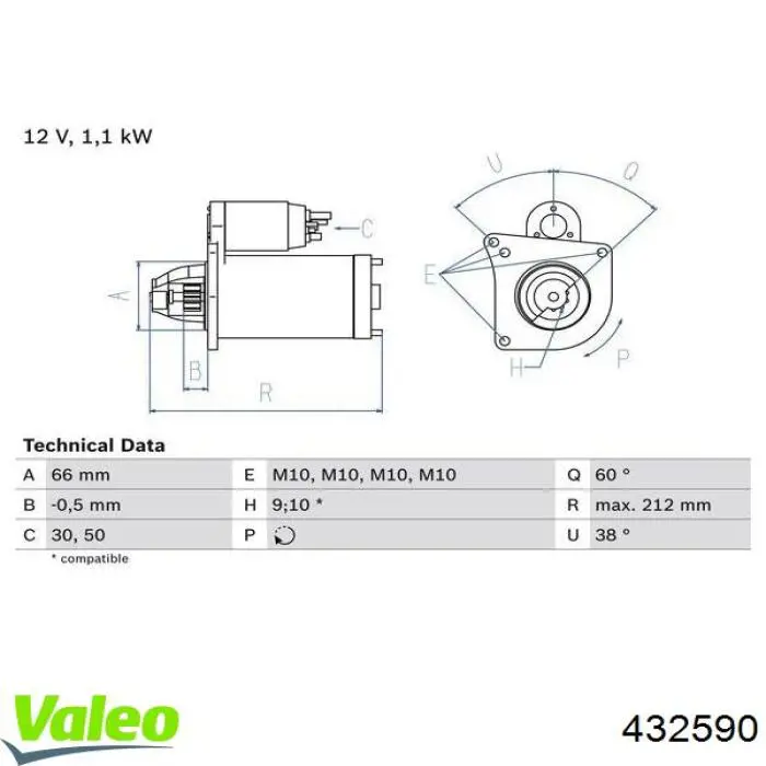 432590 VALEO motor de arranque