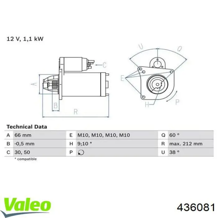 436081 VALEO motor de arranque